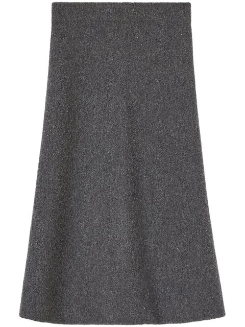 Jil Sander wool A-line midi skirt - Grey - zdjęcie produktu nr 1