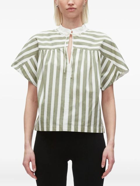 3.1 Phillip Lim striped tie-neck top - Green - zdjęcie produktu nr 2