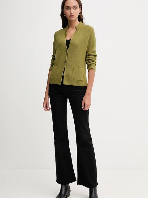 United Colors of Benetton kardigan z dodatkiem wełny kolor zielony 1235D6934 - zdjęcie produktu nr 2