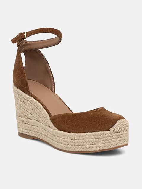 BOSS espadryle na koturnie damskie zamszowe Madeira - zdjęcie produktu nr 1