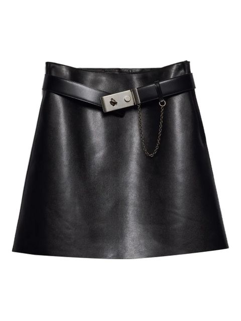 Prada belted leather miniskirt - Black - zdjęcie produktu nr 1