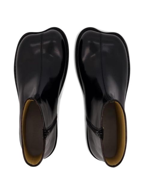 MM6 Maison Margiela square-toe leather boots - Black