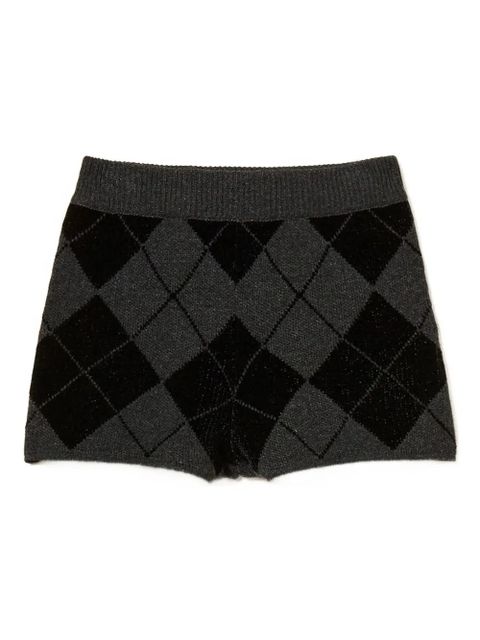 TWINSET diamond-pattern knit shorts - Black - zdjęcie produktu nr 1