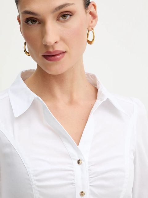 Morgan koszula damska kolor biały slim z kołnierzykiem klasycznym CARAM1.N - zdjęcie produktu nr 2