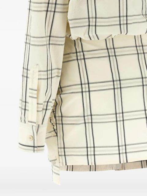 The Attico check-pattern embroidered mini dress - Neutrals - zdjęcie produktu nr 2