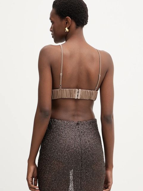 Haveone top damska kolor brązowy z aplikacją RMA-P053