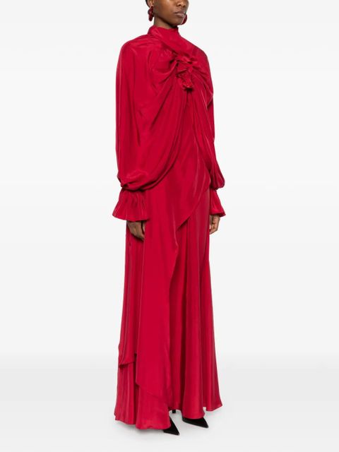 Alexander McQueen ruffled maxi dress - Red