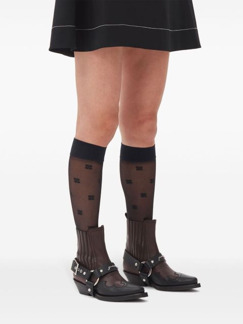 GANNI fitted Chelsea Western boots - Brown