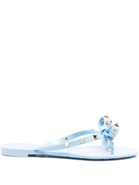Valentino Garavani Rockstud bow-detail flip-flops - Blue - zdjęcie produktu nr 1