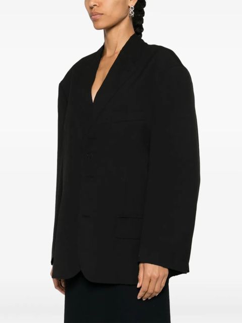 MM6 Maison Margiela raw-cut single-breasted blazer - Black - zdjęcie produktu nr 2