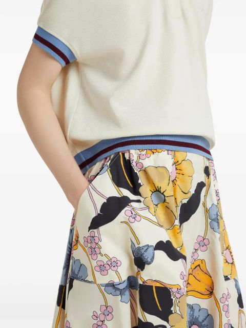 Marni flared floral midi skirt - Neutrals