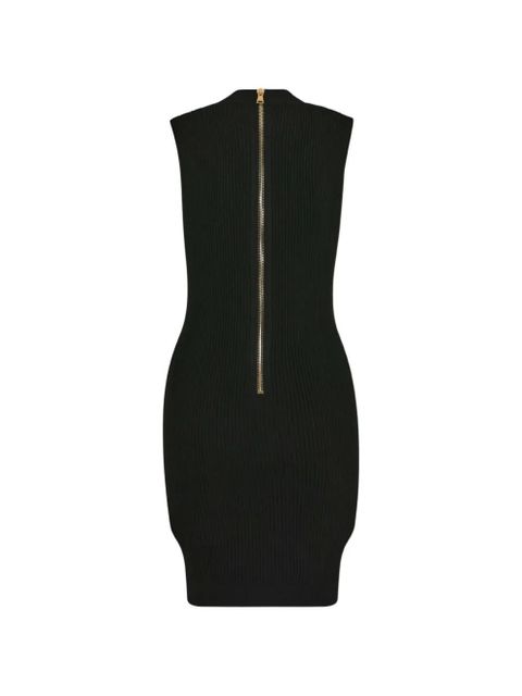 Balmain V-neck ribbed mini dress - Black - zdjęcie produktu nr 2