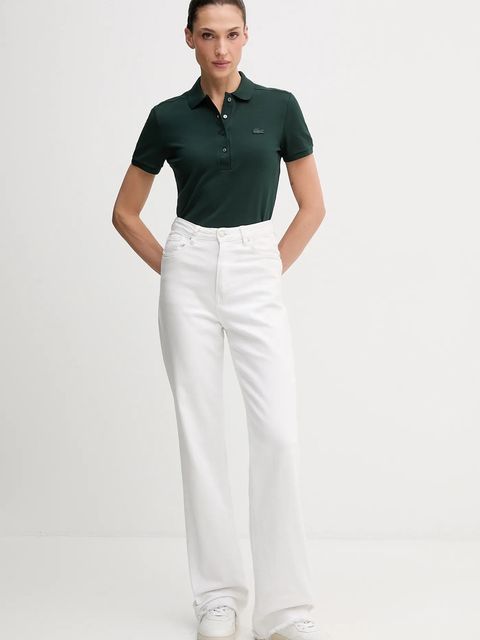 Lacoste polo damski kolor czarny PF5462