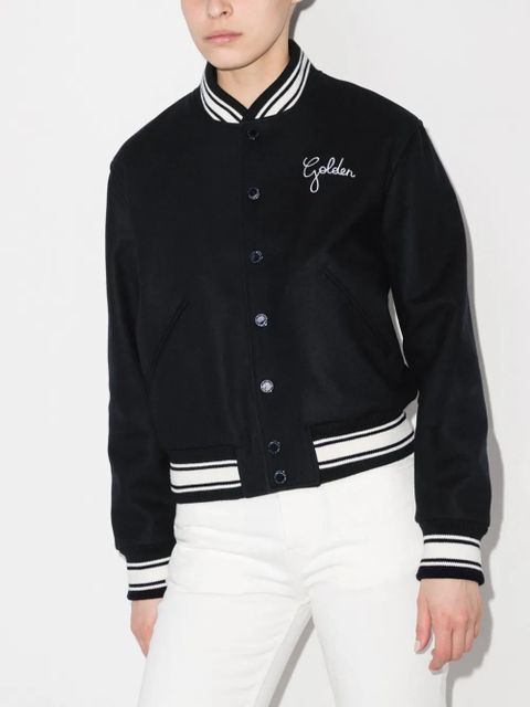 Golden Goose embroidered-logo bomber jacket - Blue - zdjęcie produktu nr 2