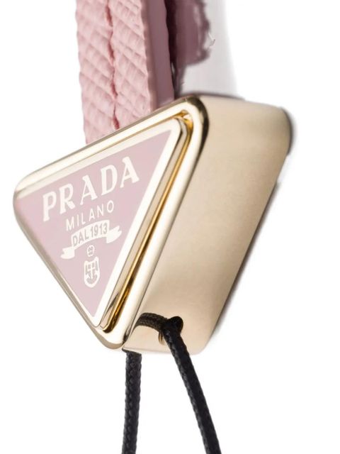 Prada triangle-logo Saffiano leather phone strap - Pink - zdjęcie produktu nr 2