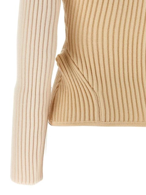 Jean Paul Gaultier ribbed corset sweater - White