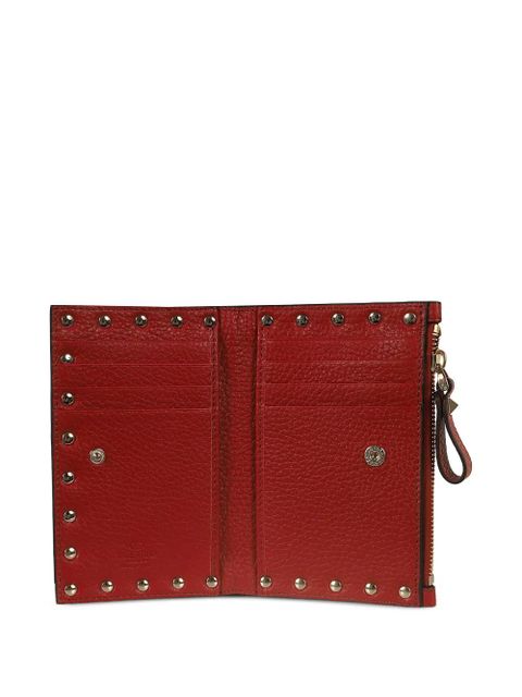 Valentino Garavani Rockstud-embellished zebra-print wallet - Black