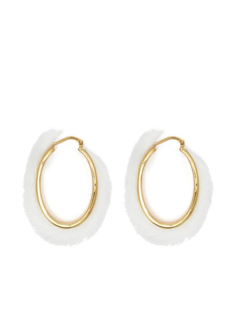 Jil Sander textured-finish hoop-design earrings - Gold - zdjęcie produktu nr 1