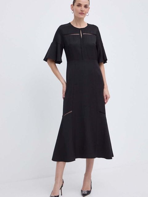 BOSS sukienka z domieszką lnu - zdjęcie produktu nr 1