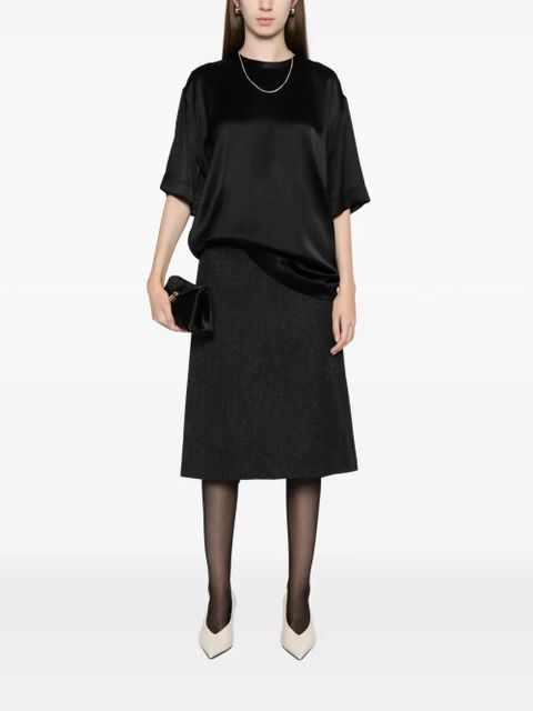 TOTEME satin T-shirt - Black - zdjęcie produktu nr 2