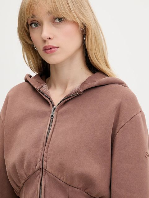 Guess Originals bluza damska kolor brązowy z kapturem melanżowa W5BQ29 K4110