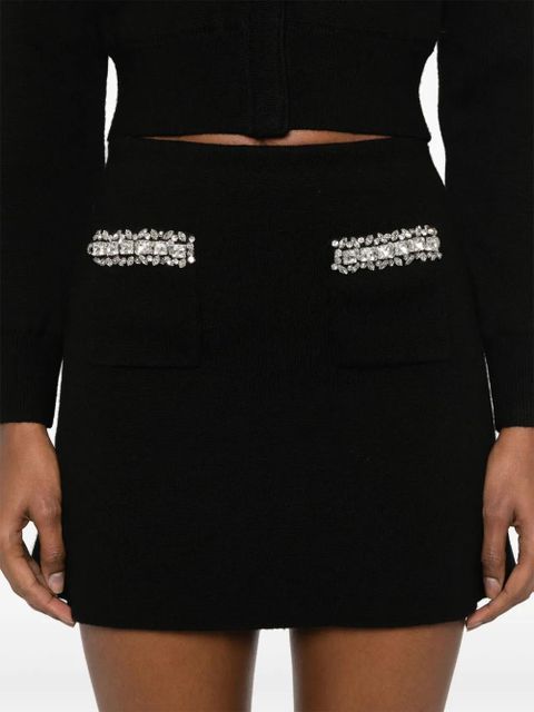 Self-Portrait knitted embellished mini skirt - Black - zdjęcie produktu nr 2