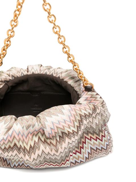 Missoni Raschel zig-zag pattern clutch bag - Neutrals