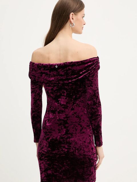 Guess sukienka kolor bordowy mini dopasowana W6PK1M KJ170