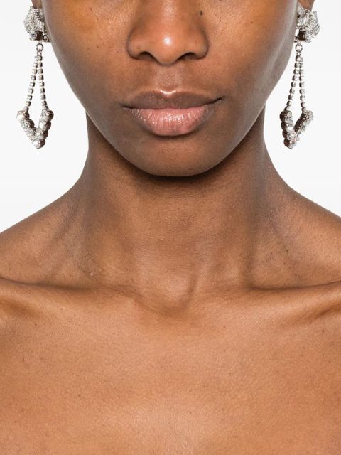 Alessandra Rich bow-pendant earrings - Silver - zdjęcie produktu nr 2