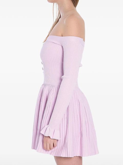 Self-Portrait ribbed mini dress - Pink