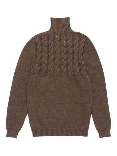 Maison Margiela cable-knit turtleneck jumper - Brown - zdjęcie produktu nr 2
