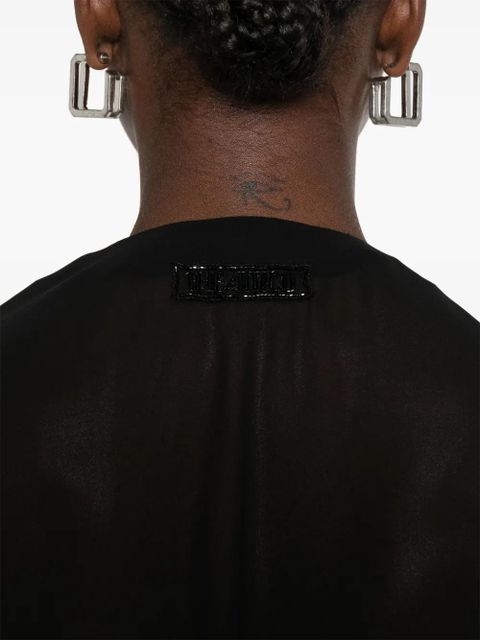 The Attico V-neck fringed blouse - Black