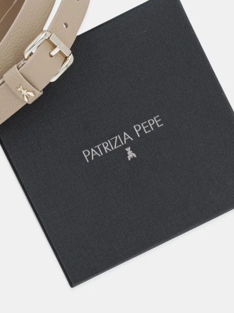 Patrizia Pepe pasek skórzany damski kolor beżowy 8W0047 L001
