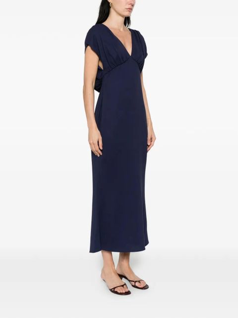 STAUD char gathered maxi dress - Blue