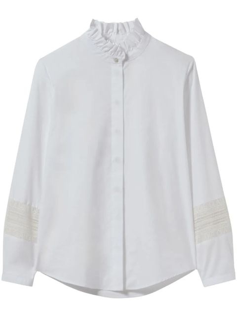 Claudie Pierlot frill-collar cotton T-shirt - White - zdjęcie produktu nr 1
