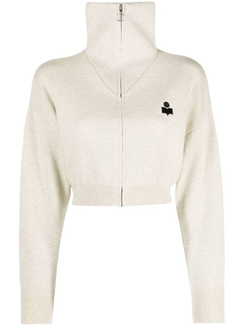 MARANT ÉTOILE Oxane logo-embroidered cardigan - Grey - zdjęcie produktu nr 1