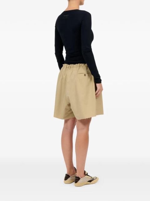 MM6 Maison Margiela frayed-details cotton shorts - Neutrals