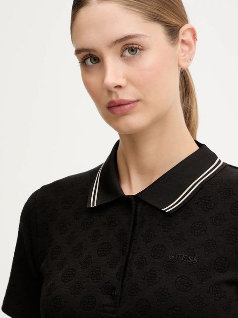Guess polo PEONY damski kolor czarny V5YP01 KCX12