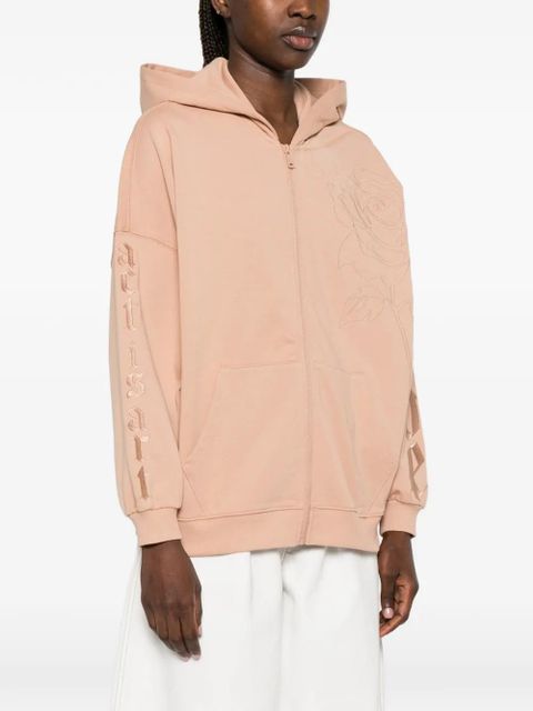 TWINSET floral-embroidered hoodie - Neutrals