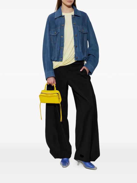 LOEWE contrast-stitch suede jacket - Blue - zdjęcie produktu nr 2