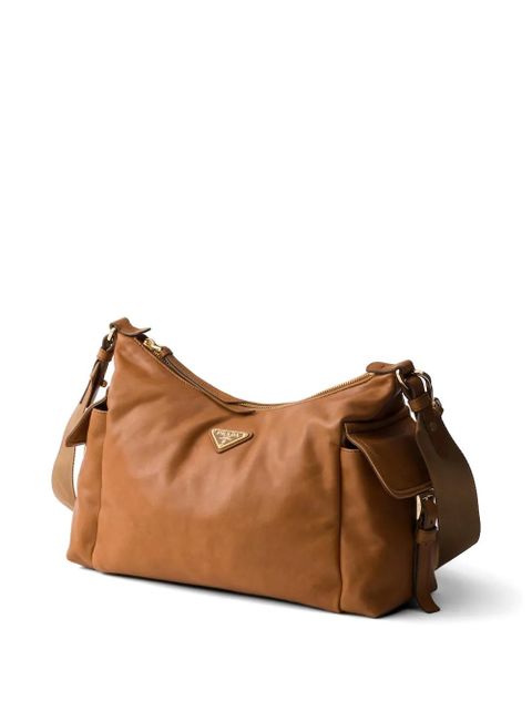 Prada Explore logo plaque shoulder bag - Brown