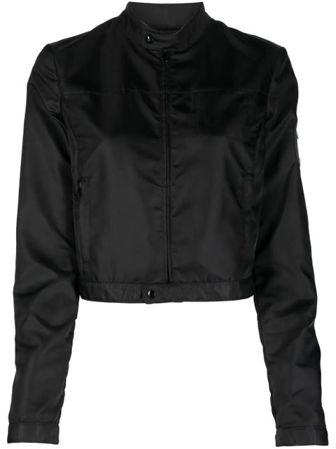 MM6 Maison Margiela logo-patch cropped jacket - Black - zdjęcie produktu nr 1
