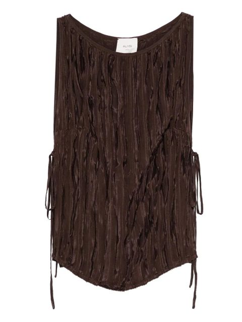Alysi tie-detail pleated top - Brown - zdjęcie produktu nr 1