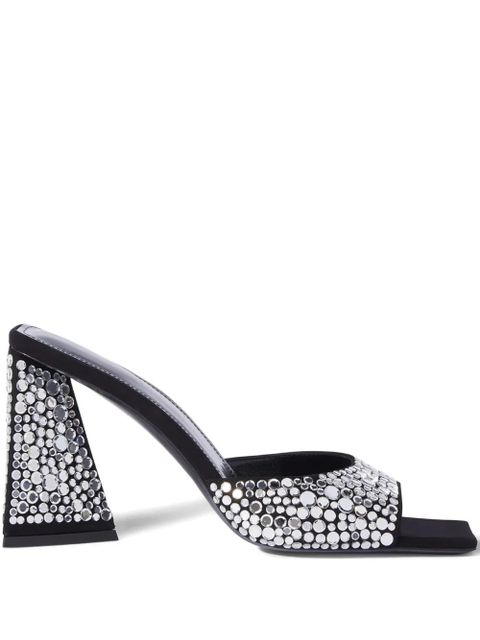 The Attico 85mm Mini Devon embellished mules - Black