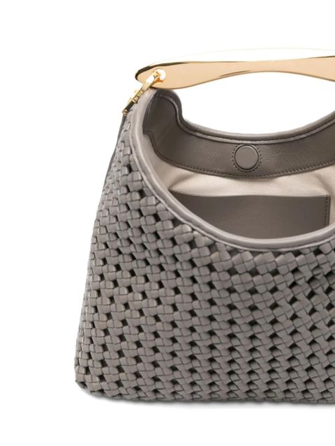Elleme Boomerang woven leather top-handle tote bag - Grey