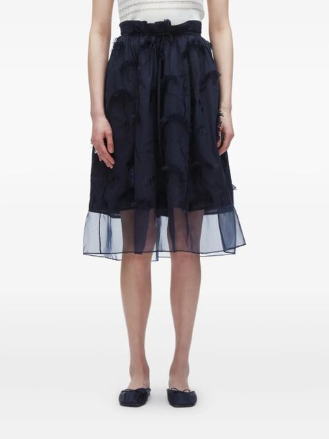 3.1 Phillip Lim embroidered layered midi skirt - Blue