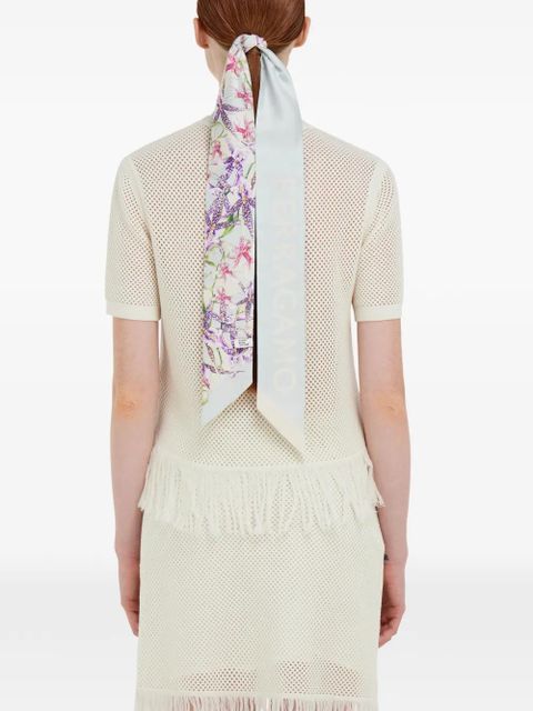 Ferragamo Gaia-print silk scarf - Blue - zdjęcie produktu nr 2