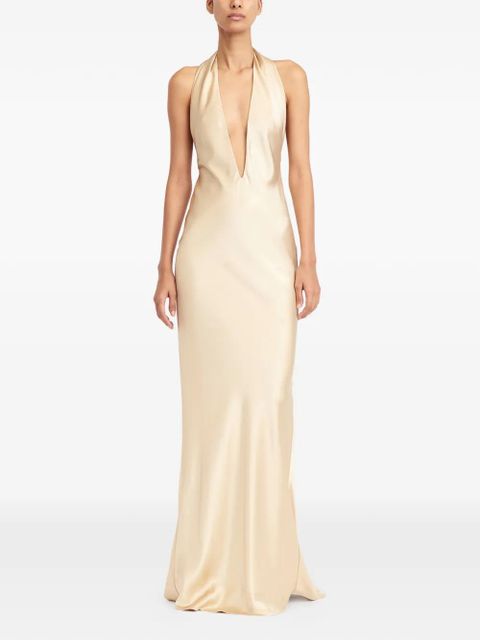 16Arlington Maren plunging neck dress - Neutrals