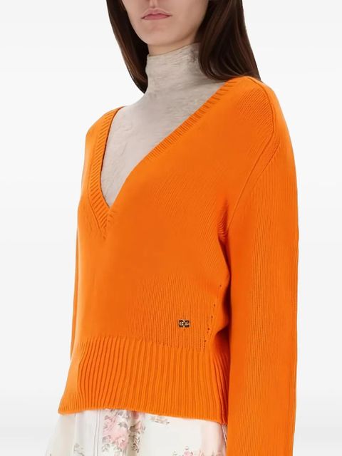 GANNI V-neck cashmere pullover - Orange