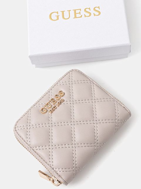 Guess portfel GIULLY damski kolor beżowy SWQG96 73137